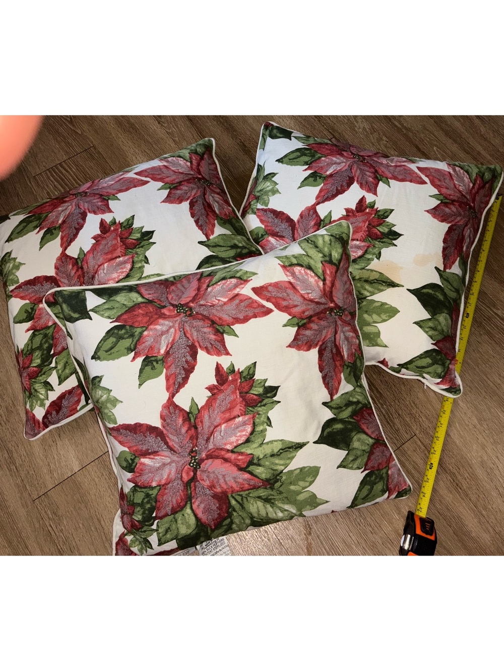 EnVogue Holiday Poinsettia Pillows 20x20 Set of 3